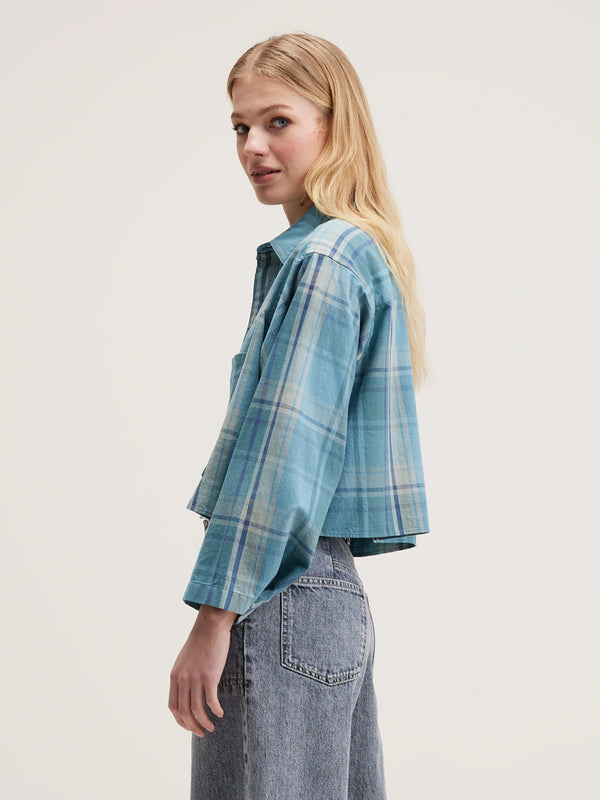 Bellerose Greene Crop Shirt in Blue Green