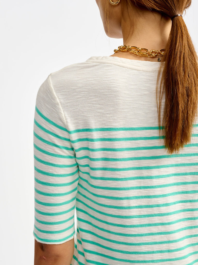 Bellerose Mias Stripe T-Shirt in Stripe Green