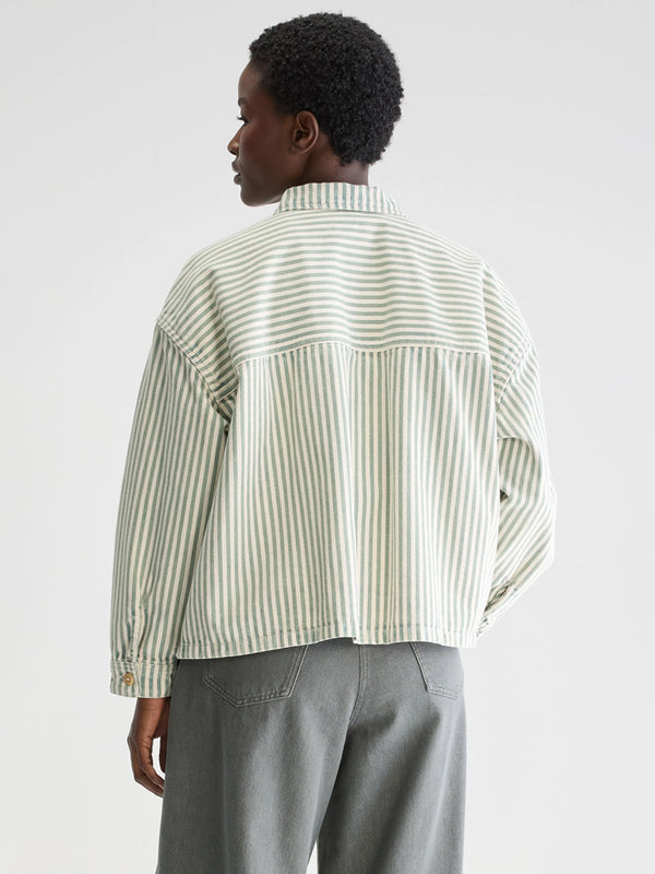 Bellerose Parrish Overshirt in Green Stripe