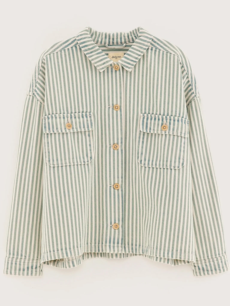 Bellerose Parrish Overshirt in Green Stripe