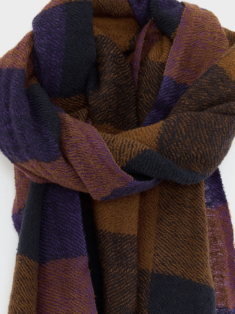 Bellerose Sidor Scarf in Check Navy