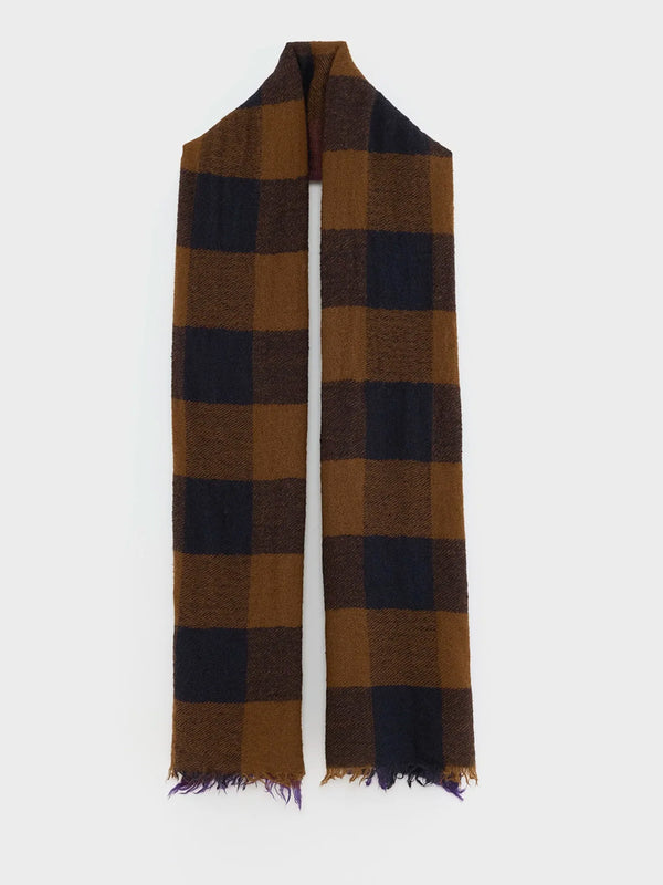 Bellerose Sidor Scarf in Check Navy