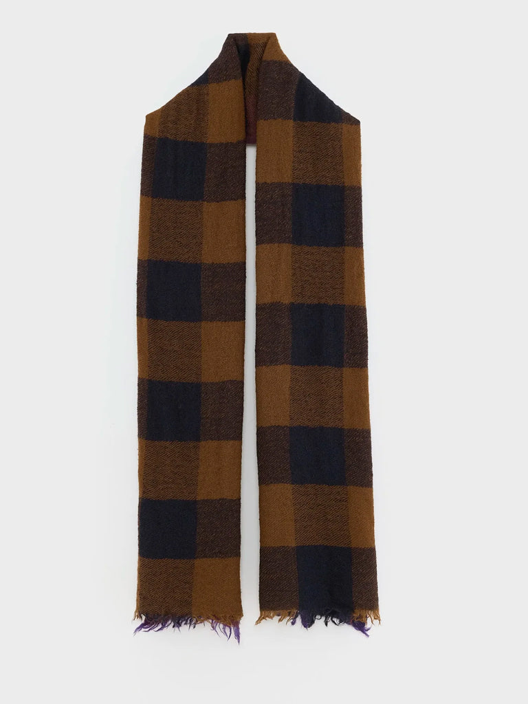 Bellerose Sidor Scarf in Check Navy