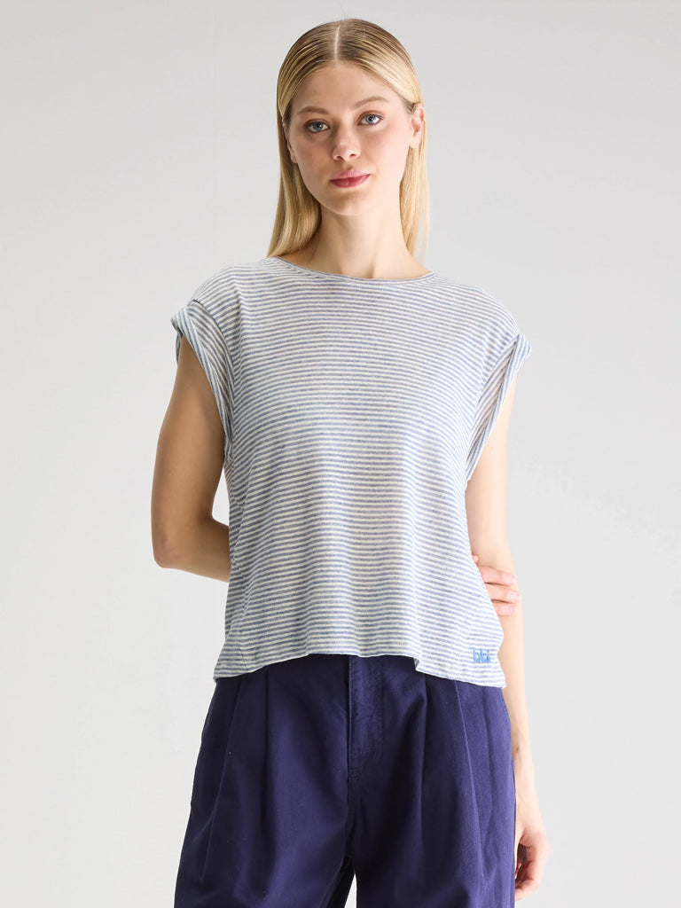 Bellerose Vlyn Stripe T-Shirt in Blue