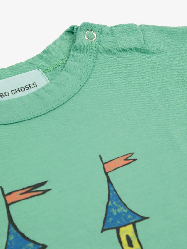 Bobo Choses Baby Faraway Castle T-Shirt in Green