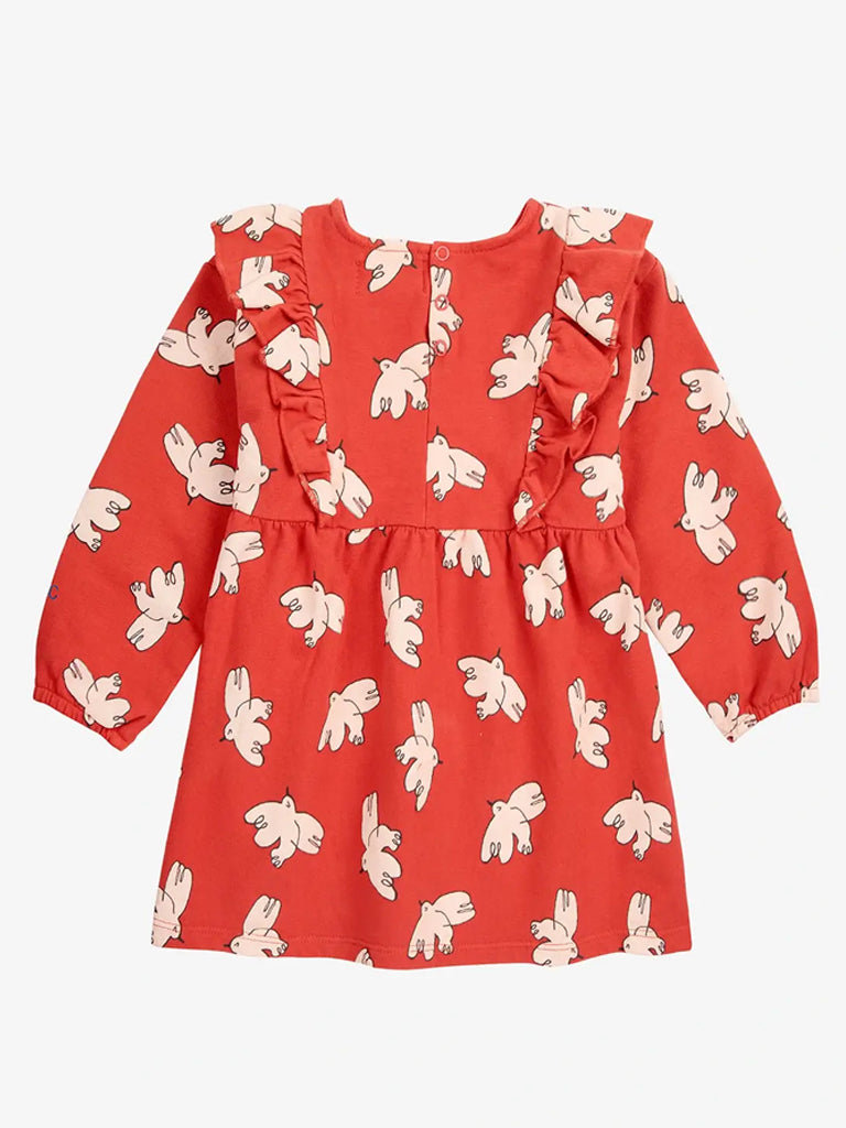 Bobo Choses Baby Freedom Bird Dress in Red