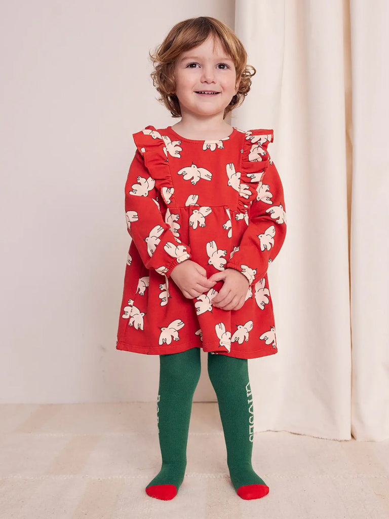 Bobo Choses Baby Freedom Bird Dress in Red