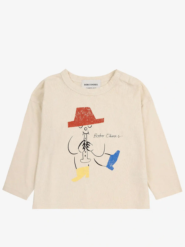 Bobo Choses Baby Magic Flute T-Shirt in Ecru