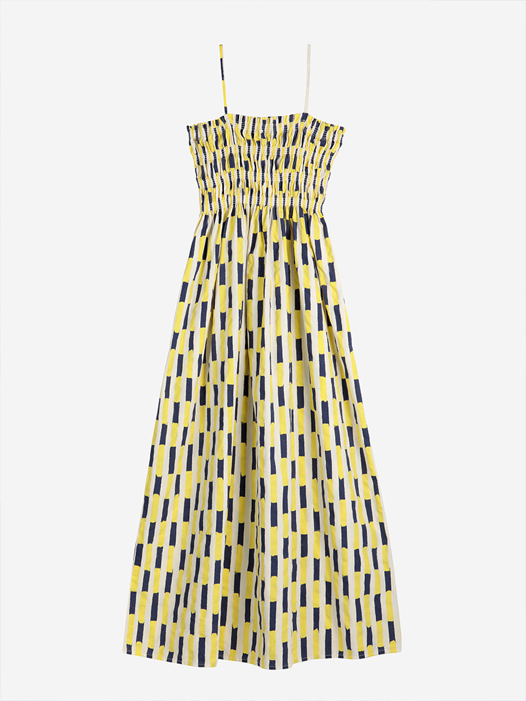 Bobo Choses Brush Strokes Dress in Blue Yellow