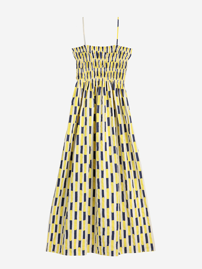 Bobo Choses Brush Strokes Dress in Blue Yellow