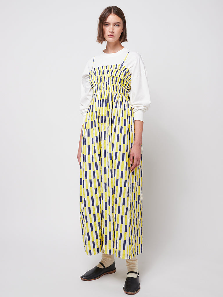 Bobo Choses Brush Strokes Dress in Blue Yellow