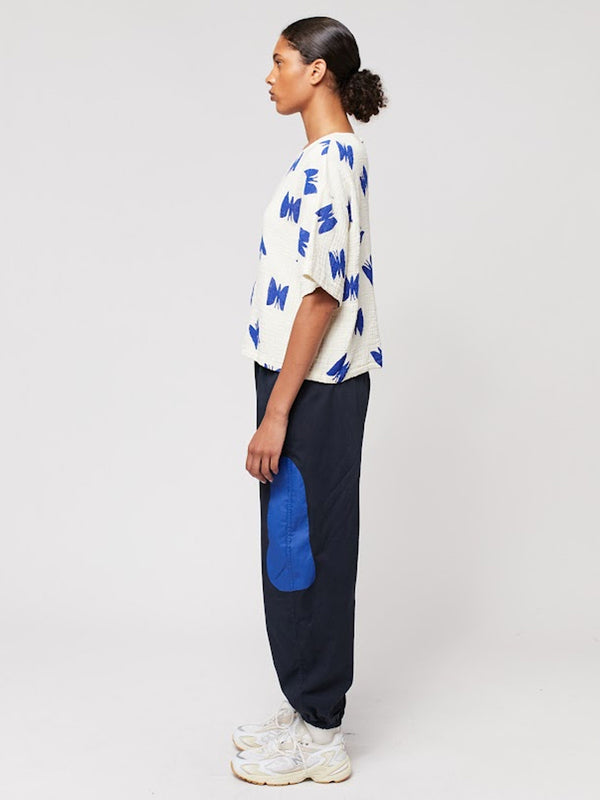 Bobo Choses Butterfly Blouse in White Blue