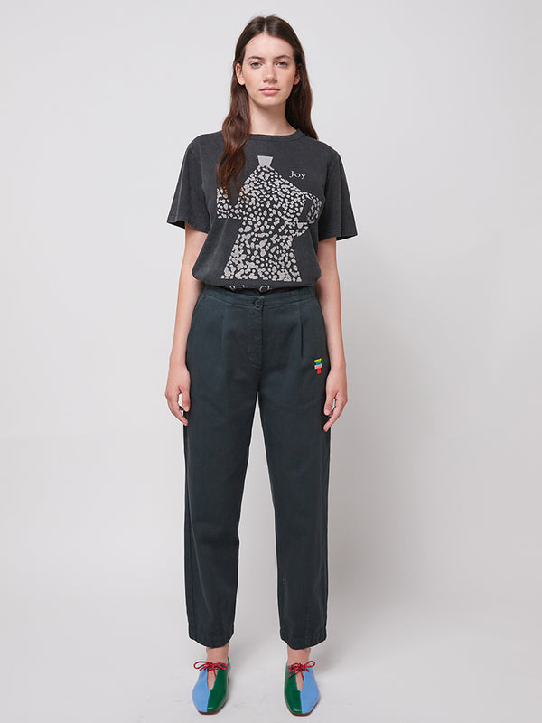 Bobo Choses Pleated Trousers in Charcoal