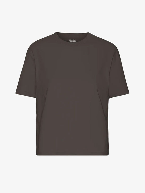 Colorful Standard Organic Boxy Crop T-Shirt in Coffee Brown