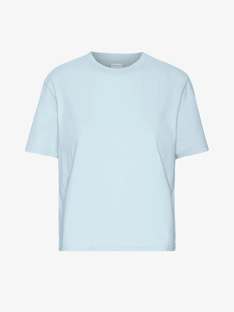 Colorful Standard Organic Boxy Crop T-Shirt in Polar Blue