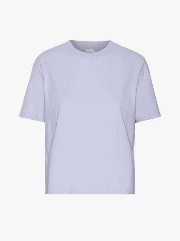 Colorful Standard Organic Boxy Crop T-Shirt in Soft Lavender