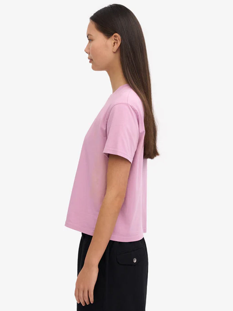 Colorful Standard Organic Boxy Crop T-Shirt in Cherry Blossom