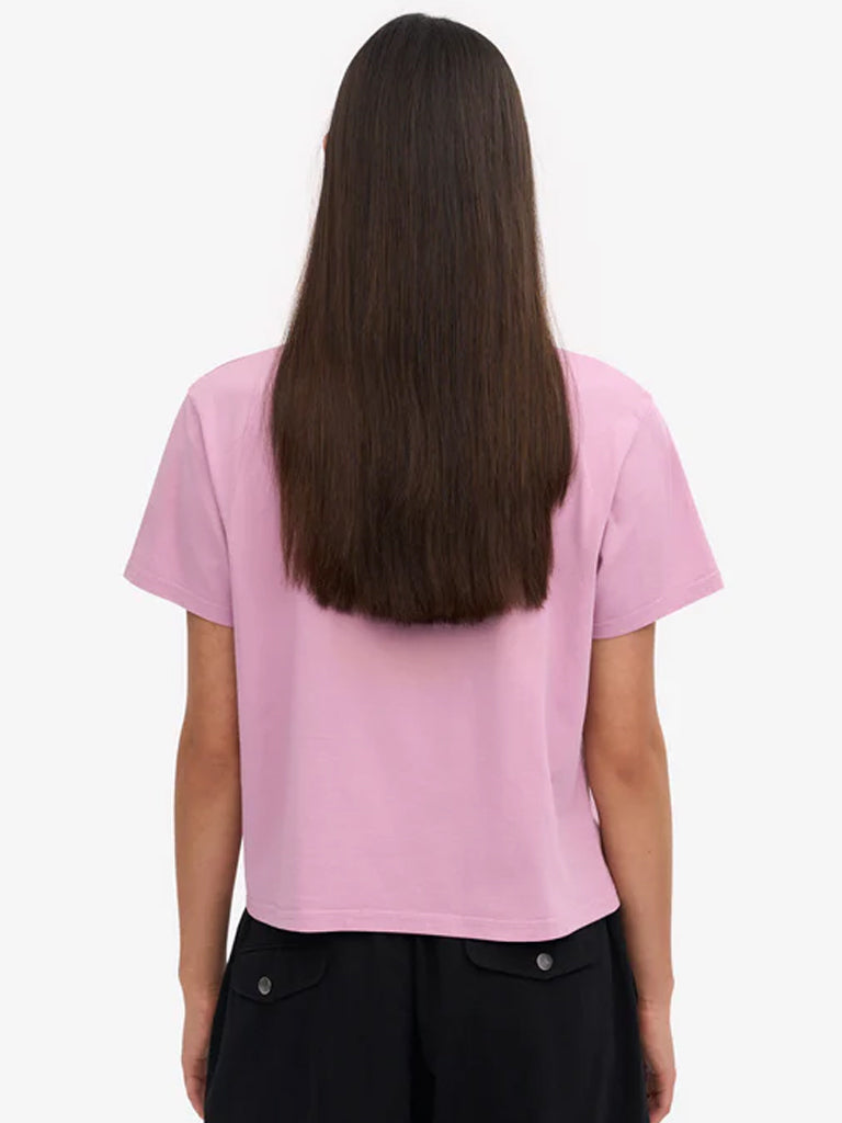 Colorful Standard Organic Boxy Crop T-Shirt in Cherry Blossom