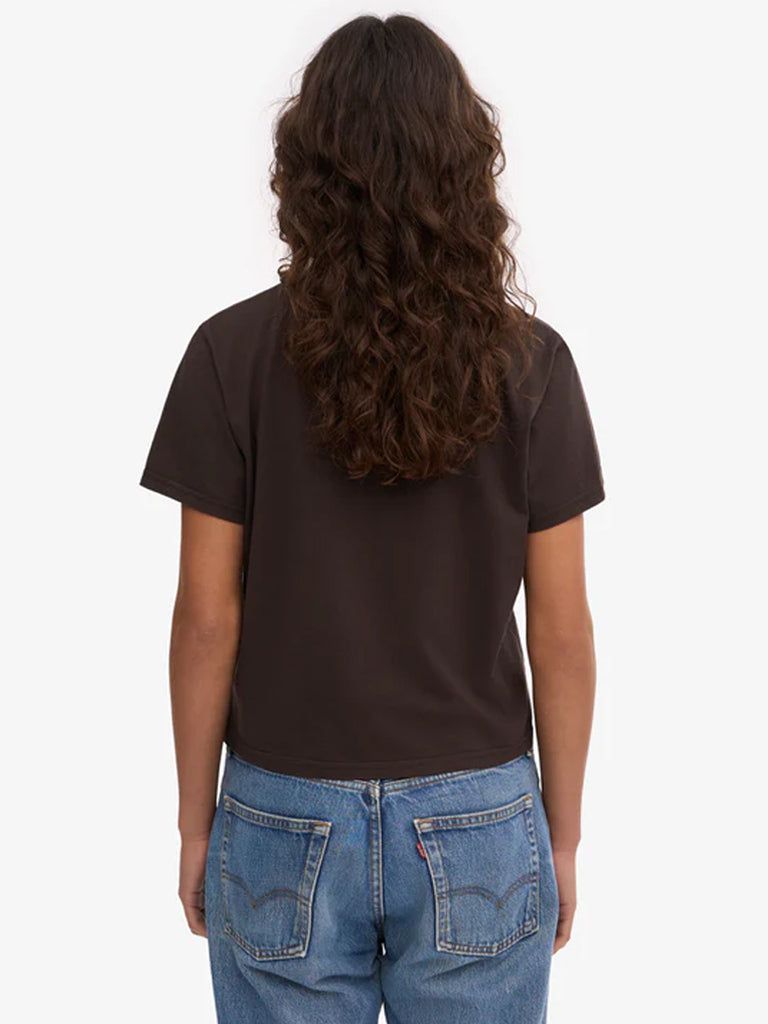 Colorful Standard Organic Boxy Crop T-Shirt in Coffee Brown