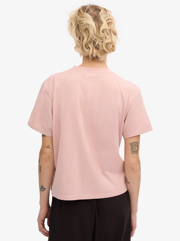 Colorful Standard Organic Boxy Crop T-Shirt in Faded Pink