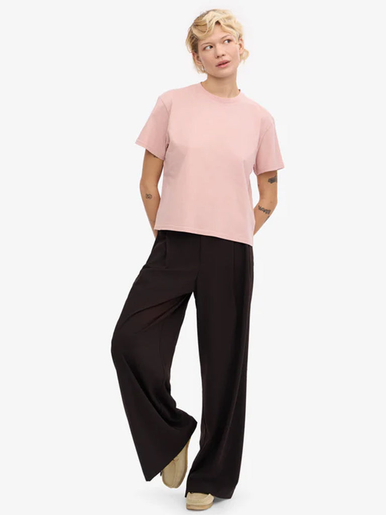 Colorful Standard Organic Boxy Crop T-Shirt in Faded Pink