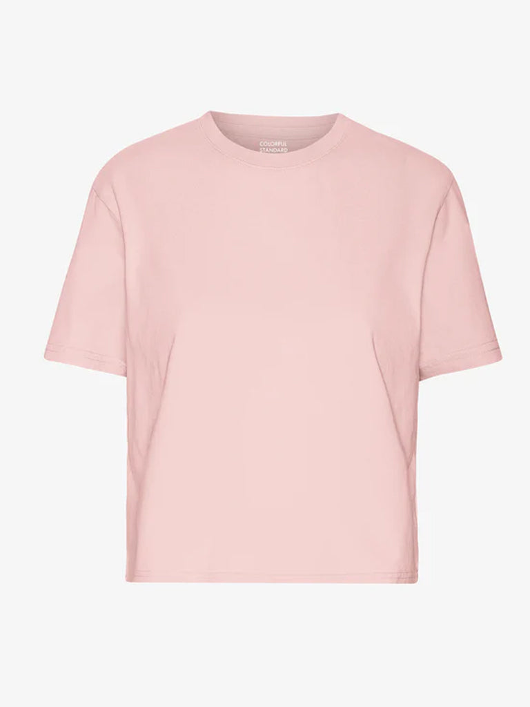 Colorful Standard Organic Boxy Crop T-Shirt in Faded Pink