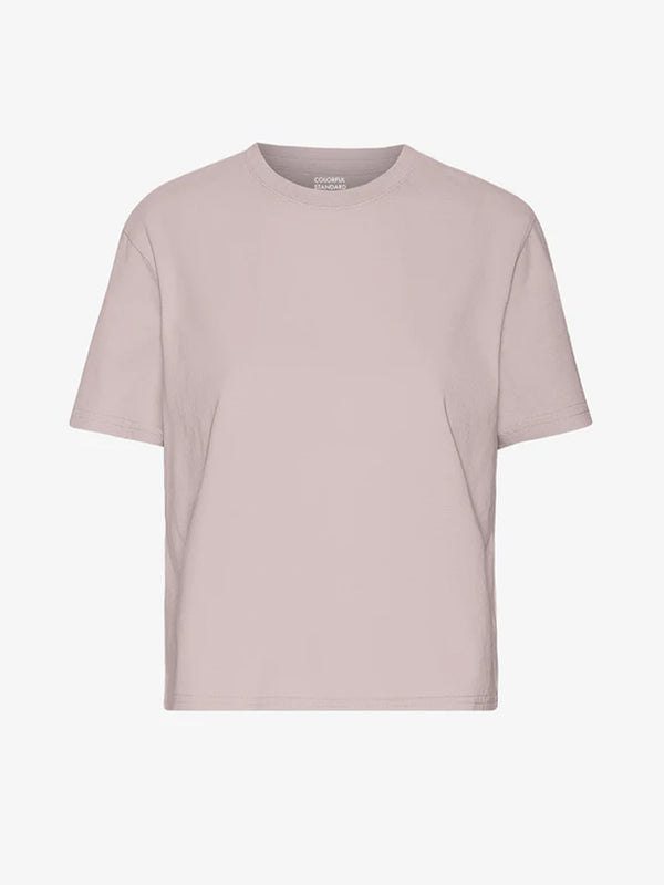 Colorful Standard Organic Boxy Crop T-Shirt in Faded Pink