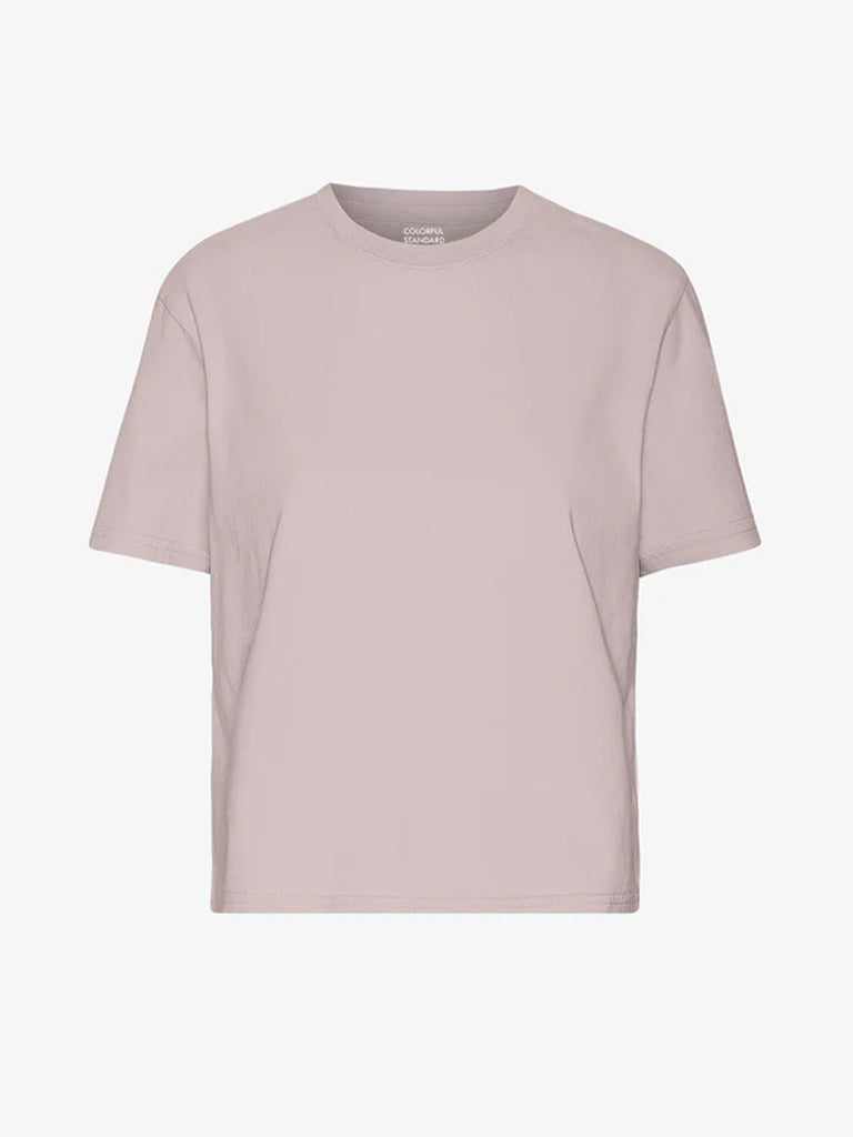 Colorful Standard Organic Boxy Crop T-Shirt in Faded Pink