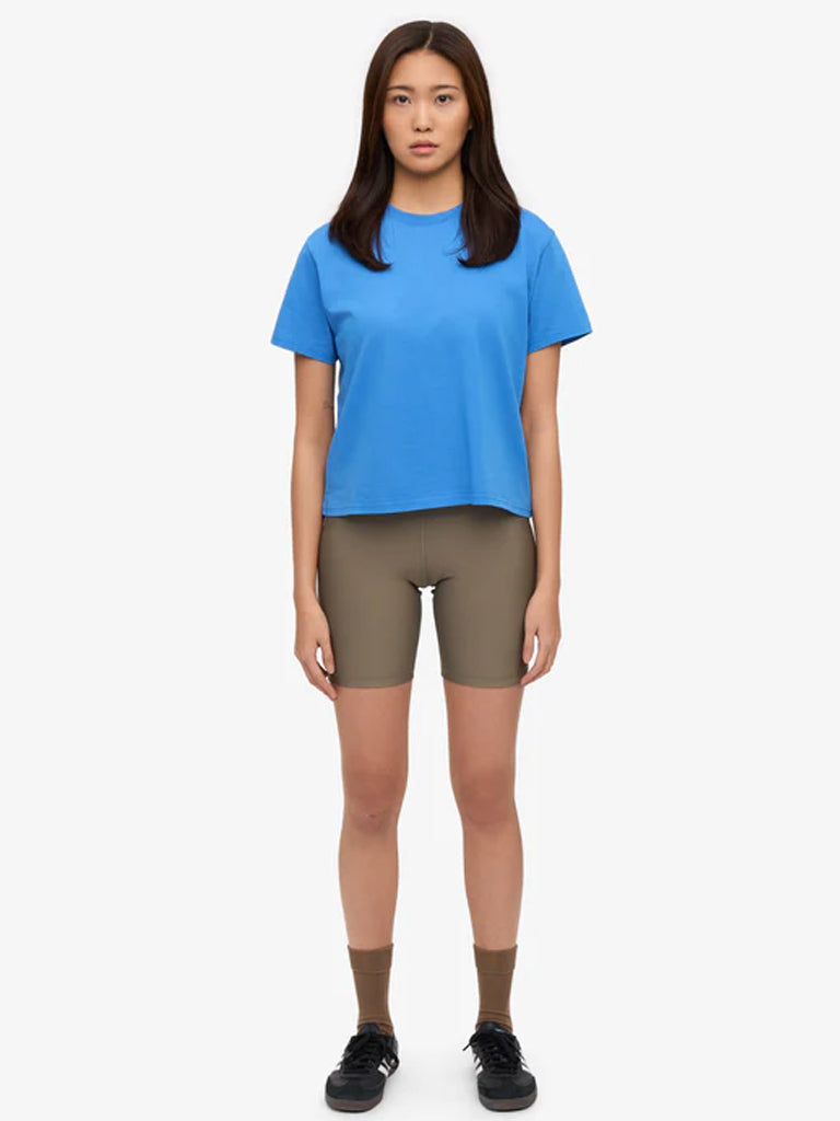 Colorful Standard Organic Boxy Crop T-Shirt in Pacific Blue