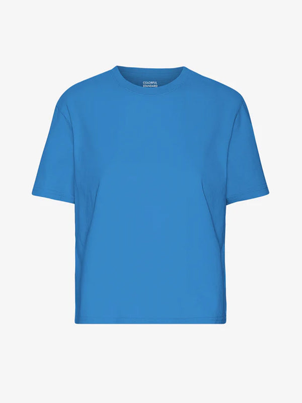 Colorful Standard Organic Boxy Crop T-Shirt in Pacific Blue