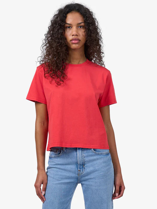 Colorful Standard Organic Boxy Crop T-Shirt in Soft Lavender