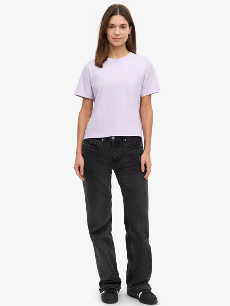 Colorful Standard Organic Boxy Crop T-Shirt in Soft Lavender