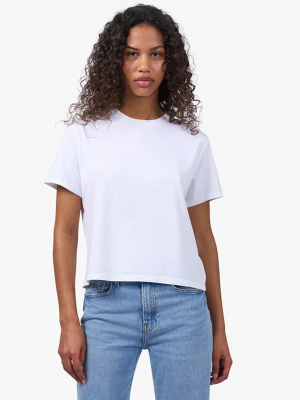 Colorful Standard Organic Boxy Crop T-Shirt in Polar Blue