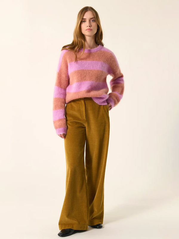 Des Petits Hauts Banelle Stripe Sweater in Blossom Coing