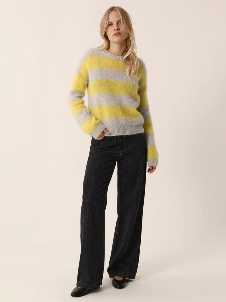 Des Petits Hauts Banelle Stripe Sweater in Gris Chine Luciole