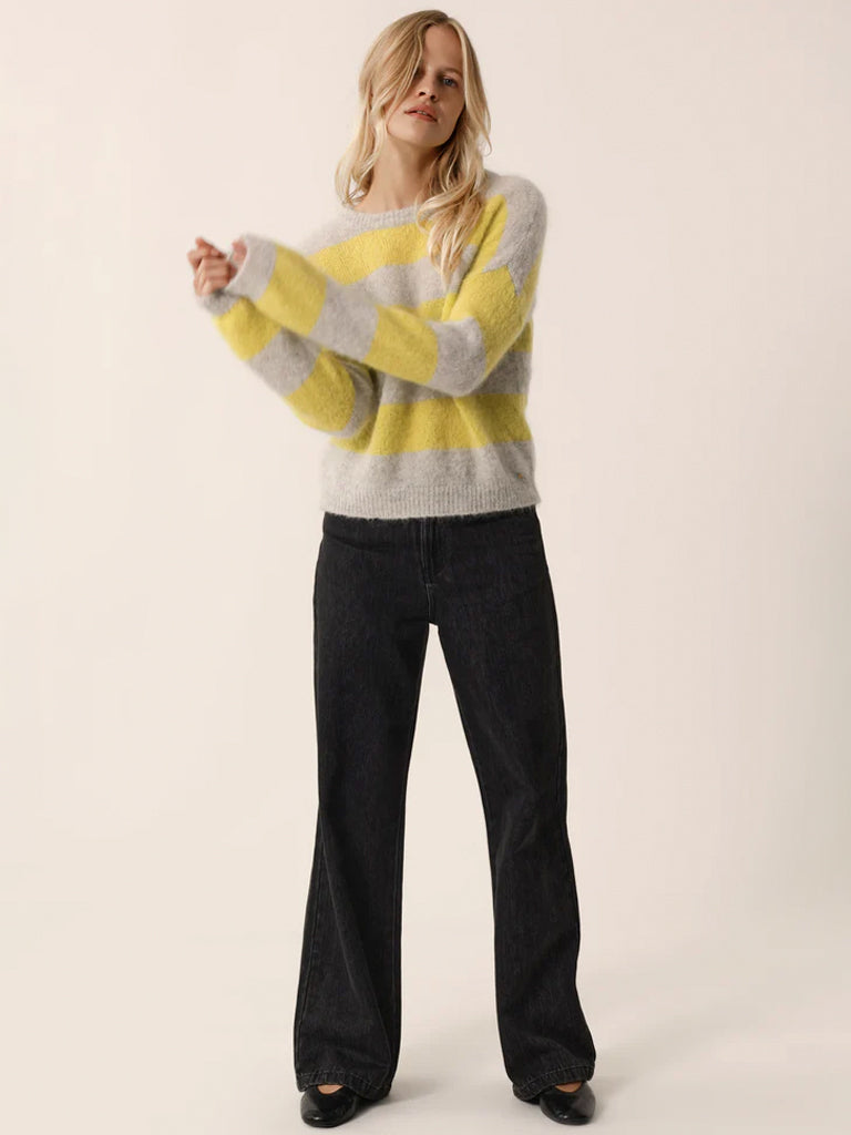 Des Petits Hauts Banelle Stripe Sweater in Gris Chine Luciole