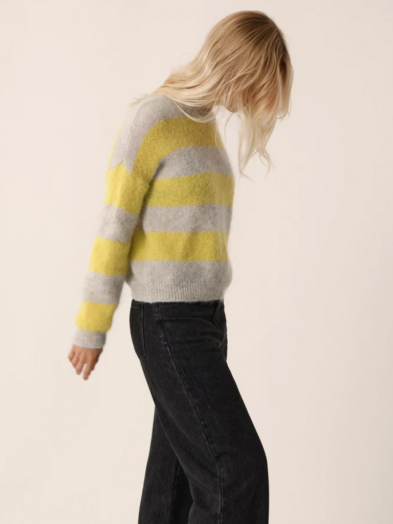 Des Petits Hauts Banelle Stripe Sweater in Gris Chine Luciole