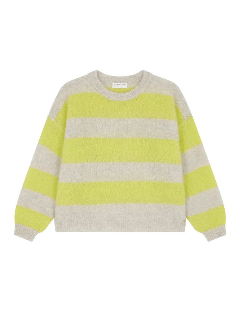 Des Petits Hauts Banelle Stripe Sweater in Gris Chine Luciole