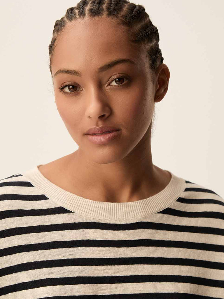 Des Petits Hauts Alexi Stripe Top in Cream Marine