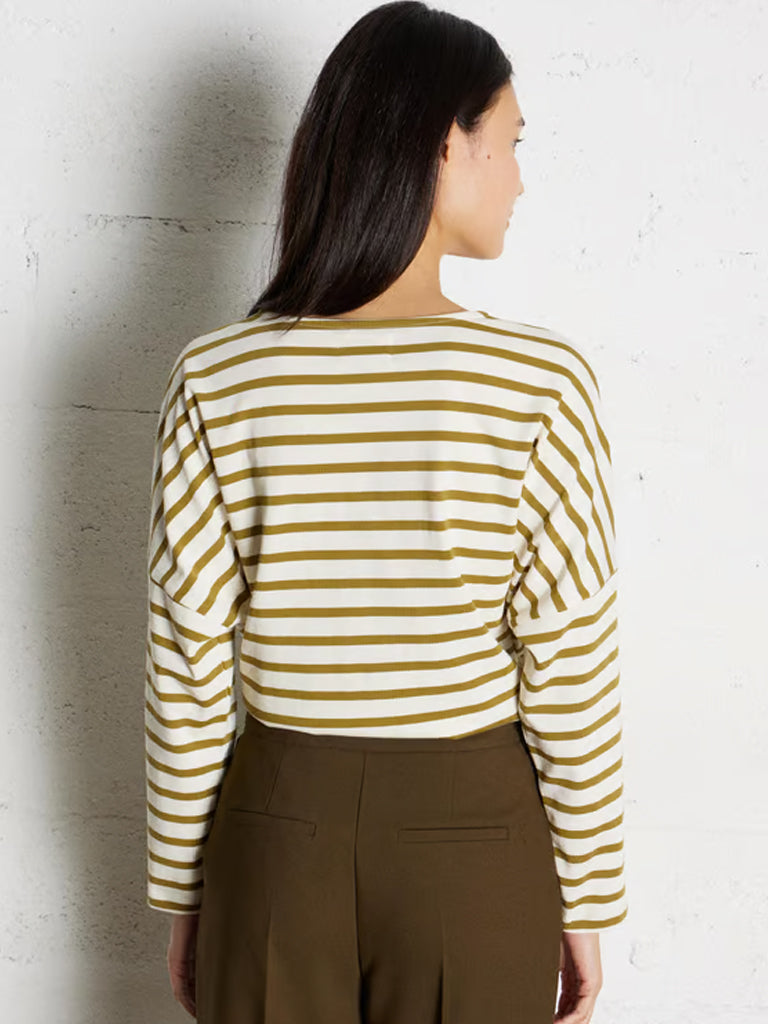 Des Petits Hauts Filly Stripe T-Shirt in Ecru Basilic