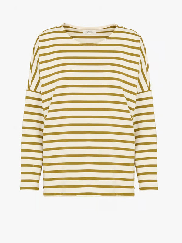 Des Petits Hauts Filly Stripe T-Shirt in Ecru Basilic