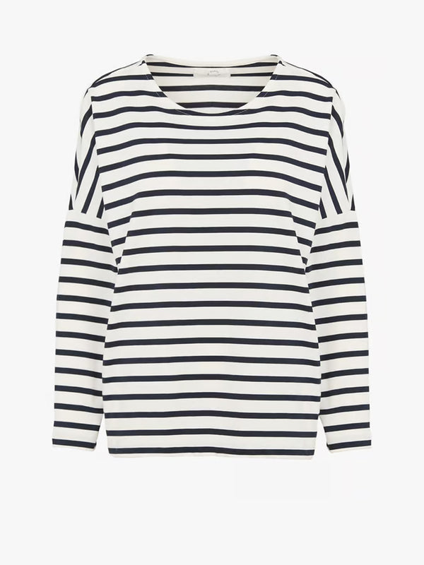 Des Petits Hauts Filly Stripe T-Shirt in Ecru Marine