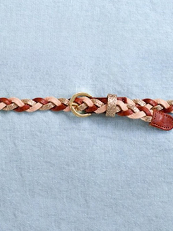 Des Petits Hauts Laline Plait Belt in Red