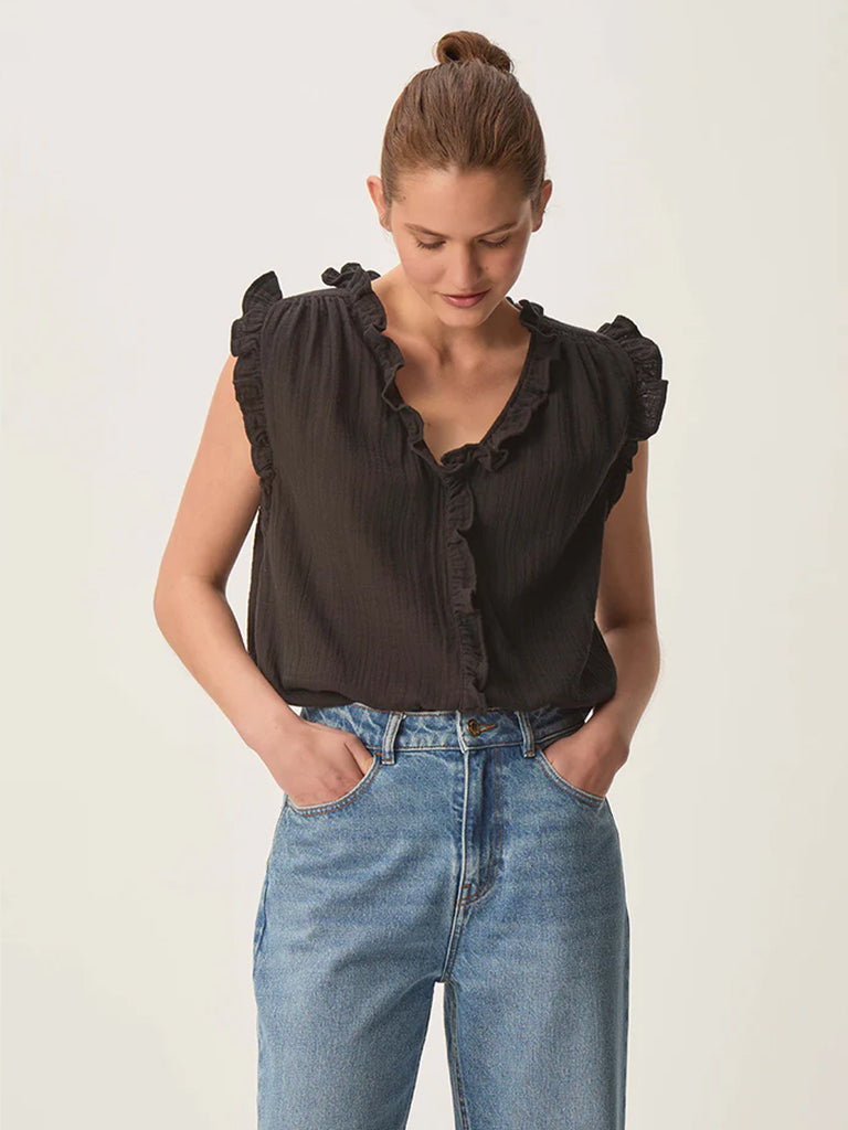 Des Petits Hauts Soprano Top in Black