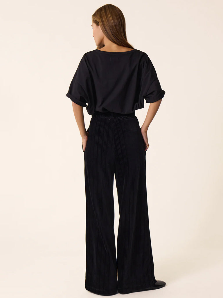 Des Petits Hauts Zofia Devore Trousers in Black