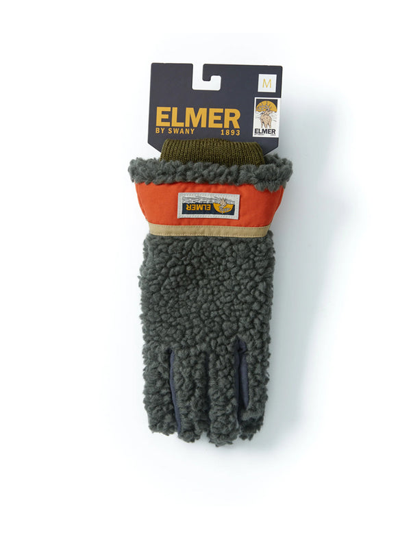 Elmer Teddy Wool Pile Gloves in Khaki