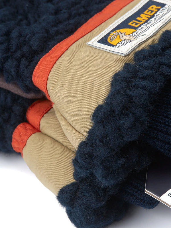 Elmer Teddy Wool Pile Gloves in Navy