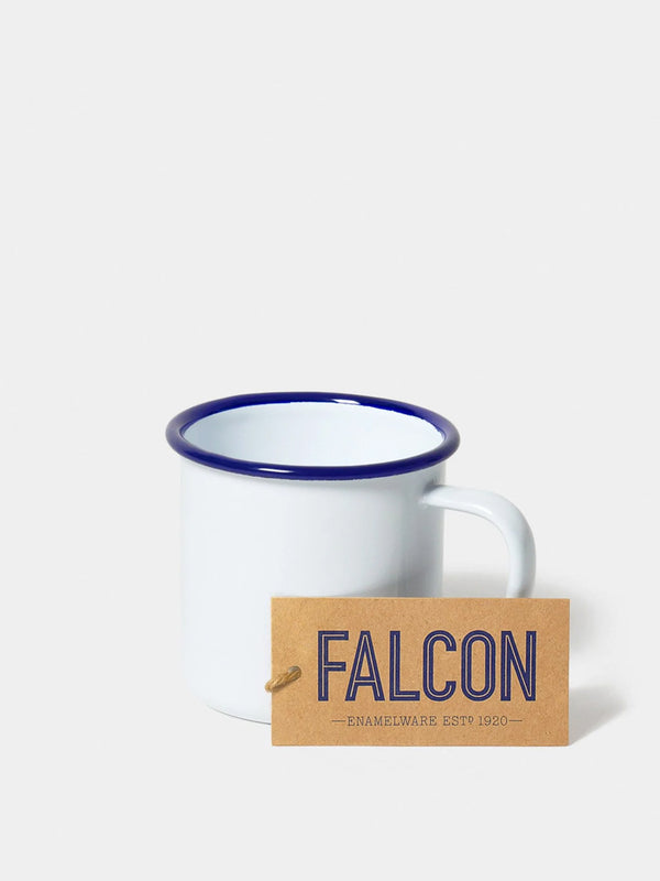 Falcon Enamelware Original Mug in White Blue