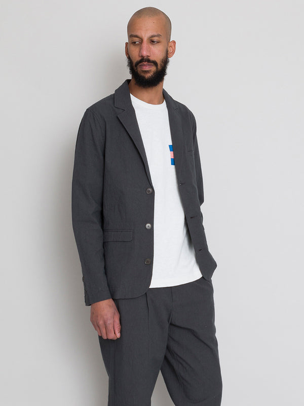 Folk Assembly Blazer in Graphite Crinkle