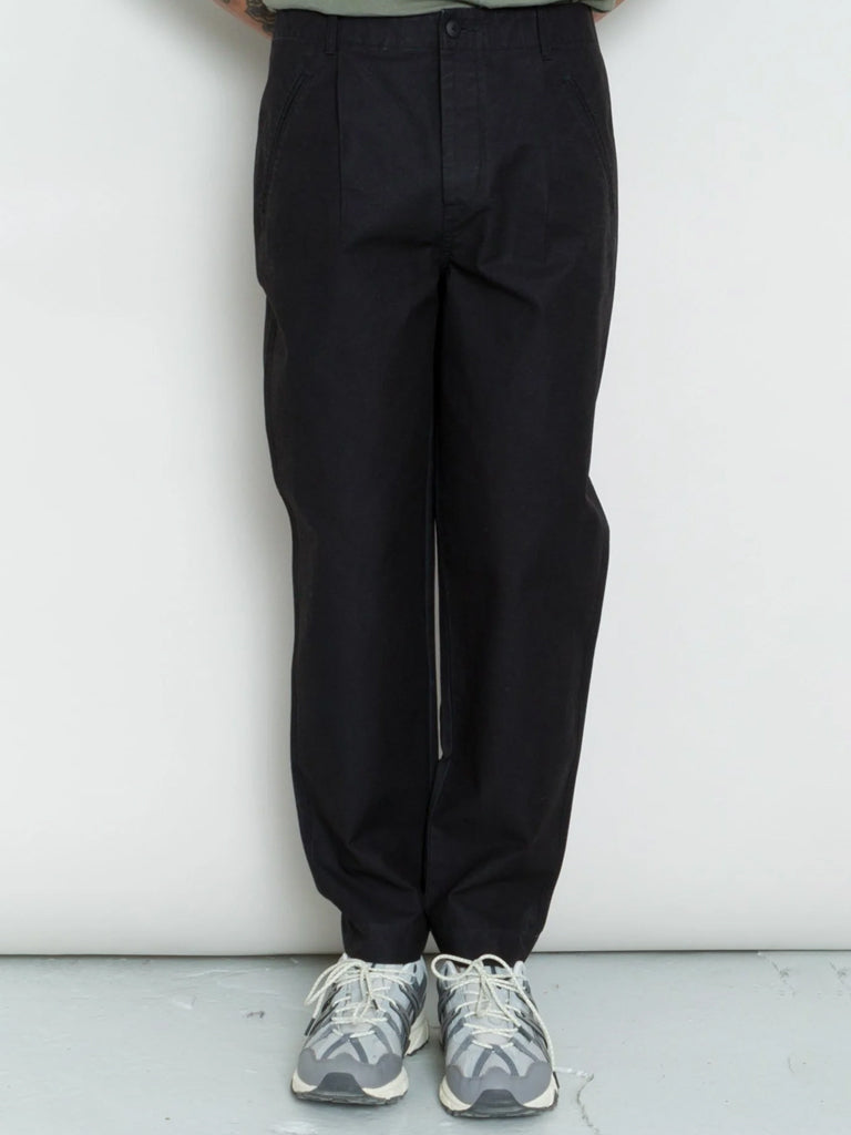 Folk Assembly Pant in Soft Black Linear Texture